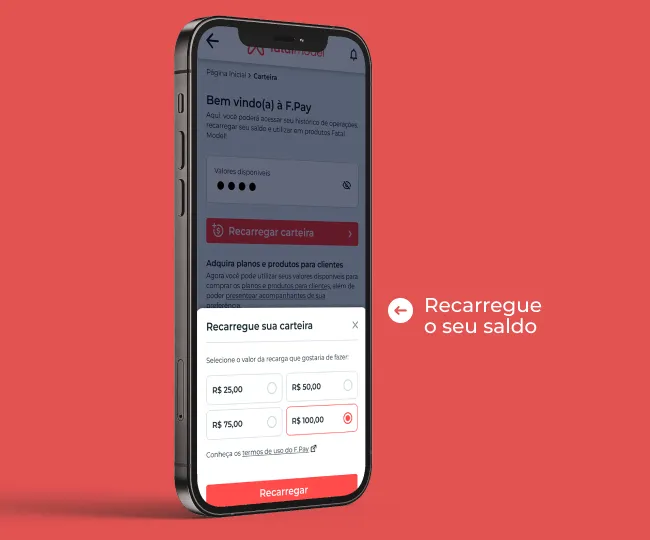 Como recarregar o saldo na F.Pay a carteira digital da Fatal Model