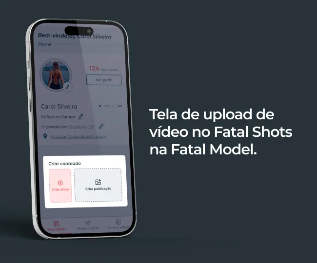 Tela de upload de vídeo no Fatal Shots na Fatal Model.