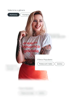 Acompanhante destacando a busca personalizada por filtros e serviços avançados.